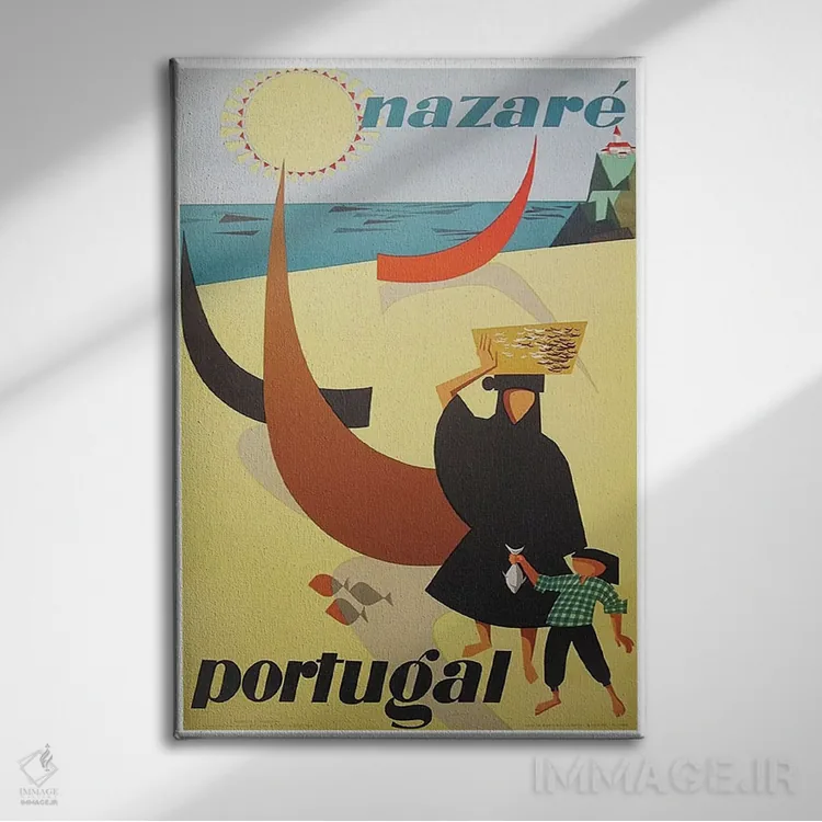 تابلو دکوراتیو Portugal,نازاره، پرتغال - نمای روبهرو روی دیوار