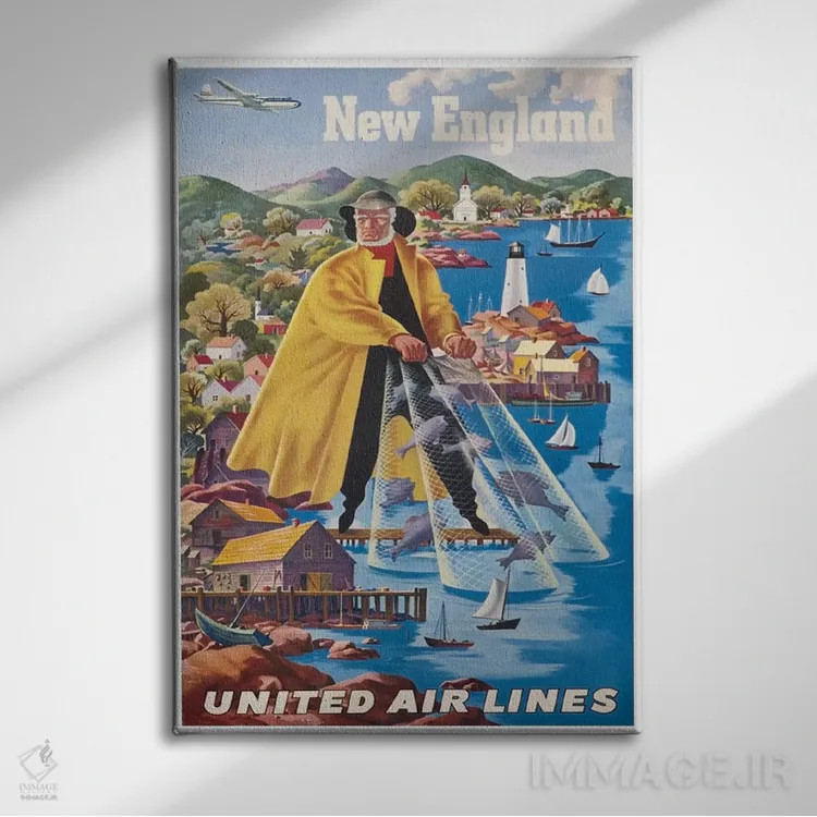 تابلو دکوراتیو نیوانگلند - نمای روبهرو روی دیوار