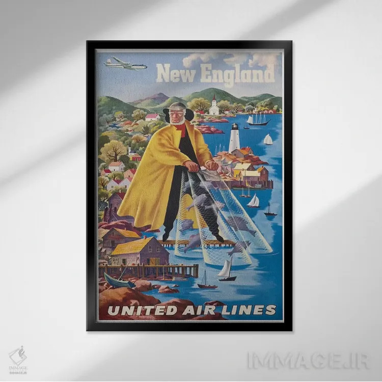 تابلو دکوراتیو نیوانگلند - نمای قابدار مشکی