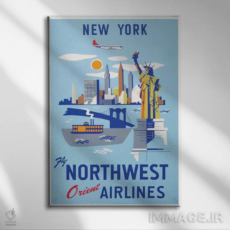 تابلو دکوراتیو نیویورک - نمای روبهرو روی دیوار