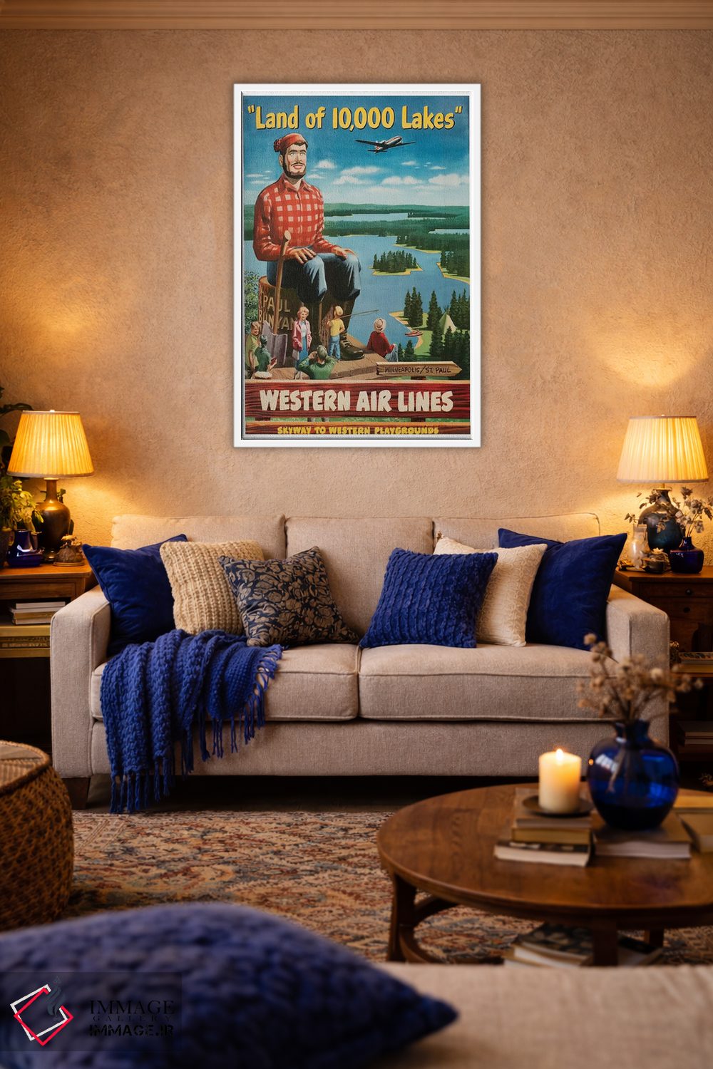 تابلو دکوراتیو 000 Lakes",مینیاپولیس/سنت پل "سرزمین ۱۰٬۰۰۰ دریاچه" - D4W