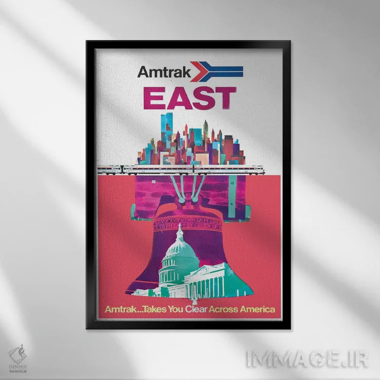تابلو دکوراتیو امتراک شرق: امتراک شما را به سراسر آمریکا می برد - نمای قابدار مشکی