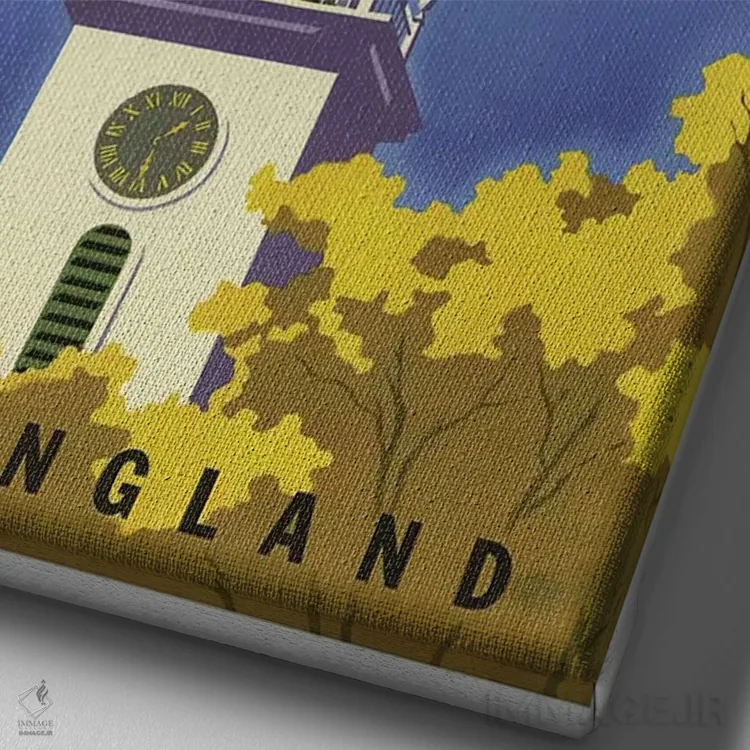 تابلو دکوراتیو نیوانگلند - نمای نزدیک بافت بوم