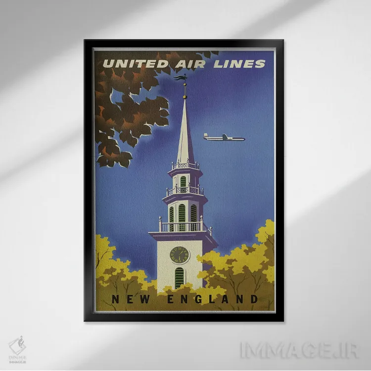 تابلو دکوراتیو نیوانگلند - نمای قابدار مشکی