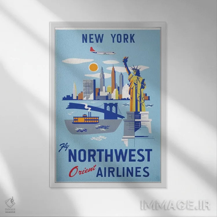 تابلو دکوراتیو نیویورک - نمای قابدار سفید