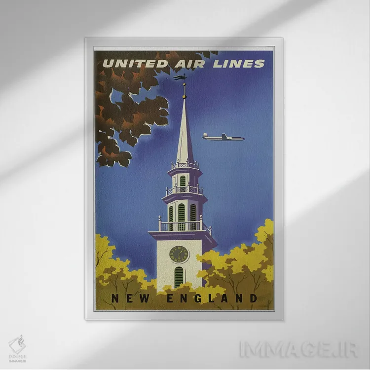 تابلو دکوراتیو نیوانگلند - نمای قابدار سفید