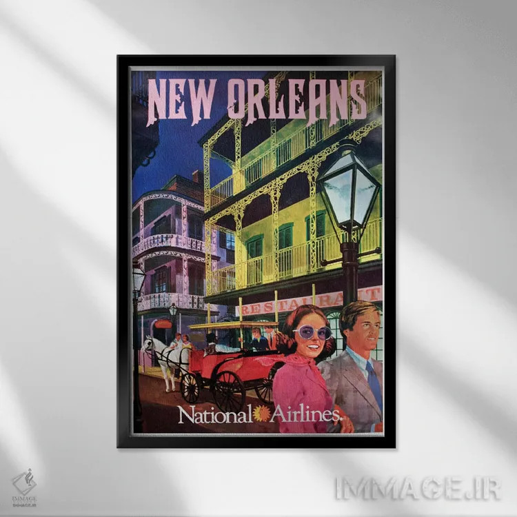 تابلو دکوراتیو نیواورلئان - نمای قابدار مشکی