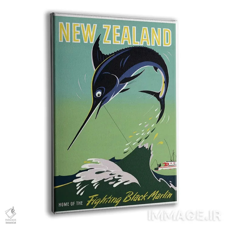 تابلو دکوراتیو نیوزلند: خانه مارلین سیاه جنگجو - نمای پرسپکتیو محصول