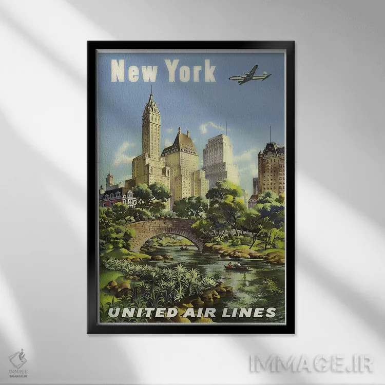 تابلو دکوراتیو نیویورک - نمای قابدار مشکی