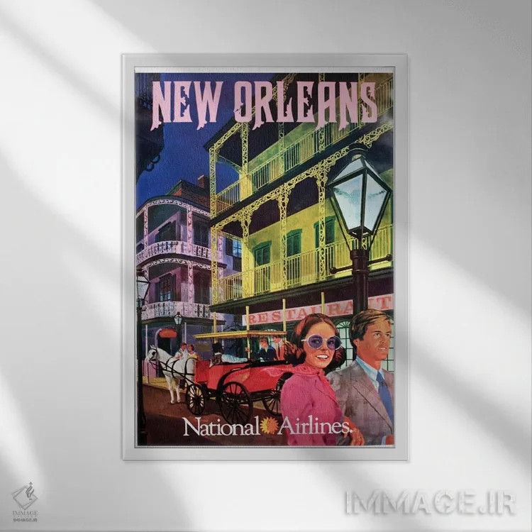 تابلو دکوراتیو نیواورلئان - نمای قابدار سفید