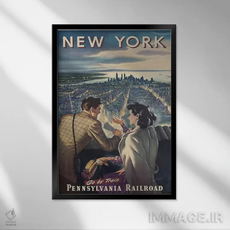 تابلو مدرن نیویورک - نمای قابدار مشکی