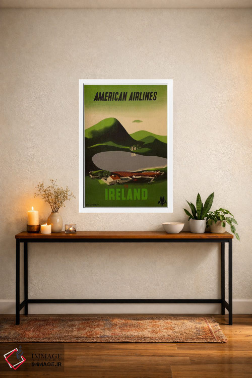تابلو دکوراتیو هواپیمایی آمریکن به مقصد ایرلند - D2W