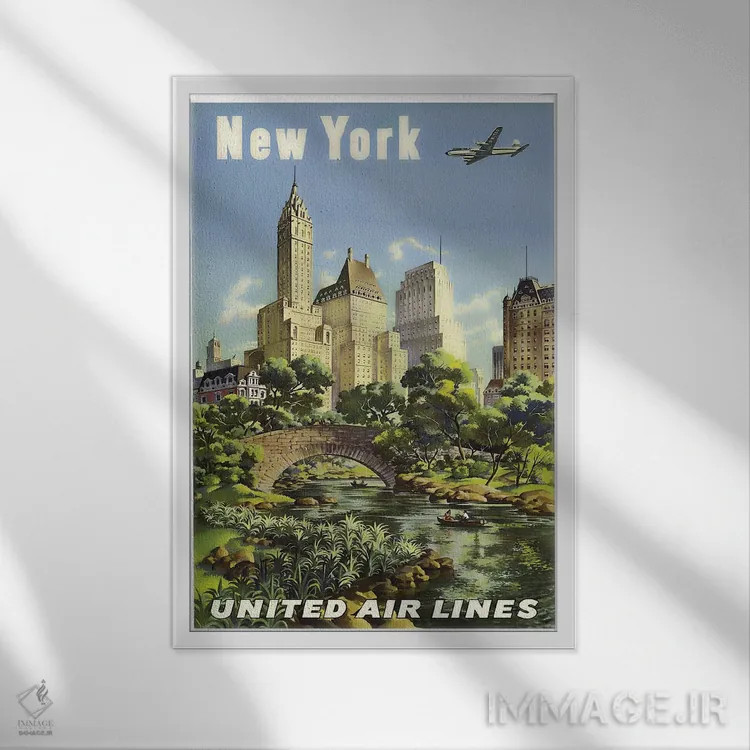 تابلو دکوراتیو نیویورک - نمای قابدار سفید