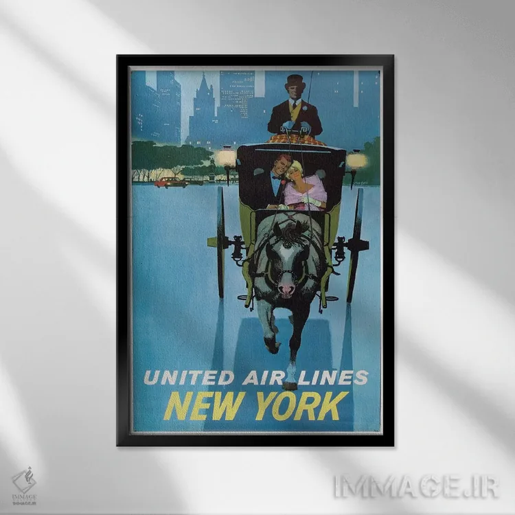 تابلو دکوراتیو نیویورک - نمای قابدار مشکی