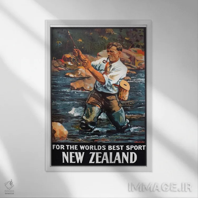 تابلو دکوراتیو نیوزلند: برای بهترین ورزش های جهان - نمای قابدار سفید