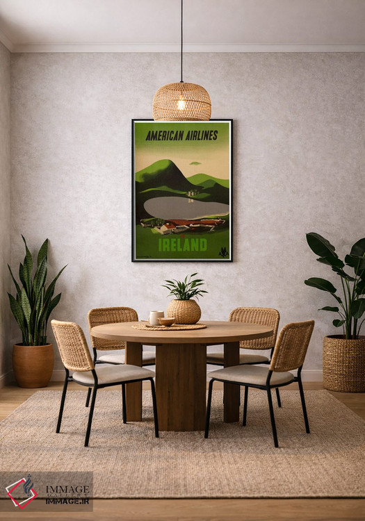 تابلو دکوراتیو هواپیمایی آمریکن به مقصد ایرلند - D3B