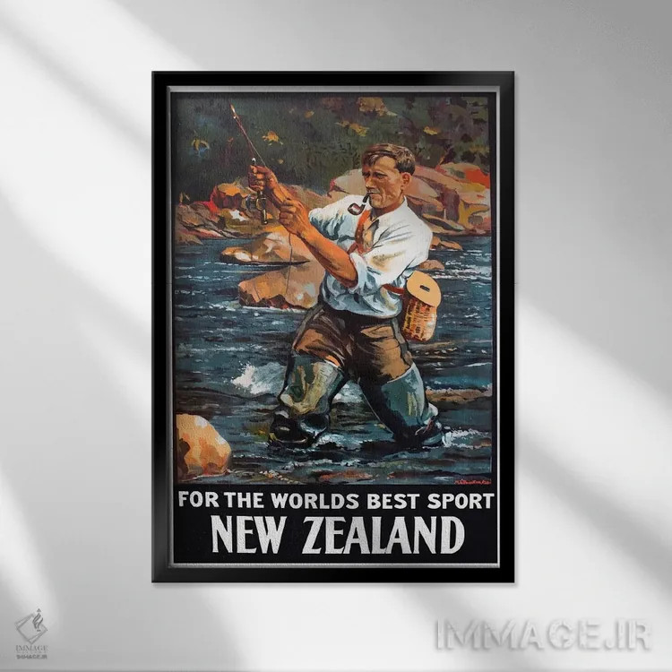 تابلو دکوراتیو نیوزلند: برای بهترین ورزش های جهان - نمای قابدار مشکی