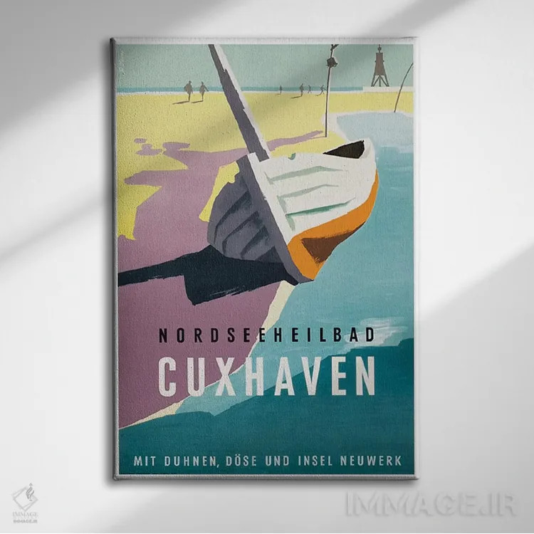 تابلو دکوراتیو Cuxhaven: Germany,ساحل درمانی دریای شمال، کوکسهافن - نمای روبهرو روی دیوار