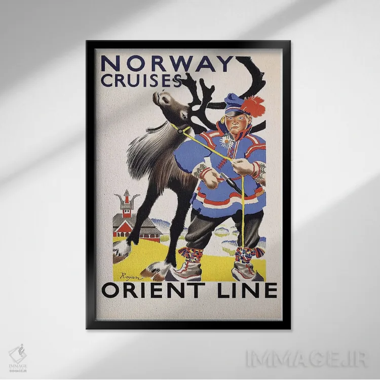 تابلو دکوراتیو Orient Line,کروزهای نروژ، شرکت اورینت لاین - نمای قابدار مشکی
