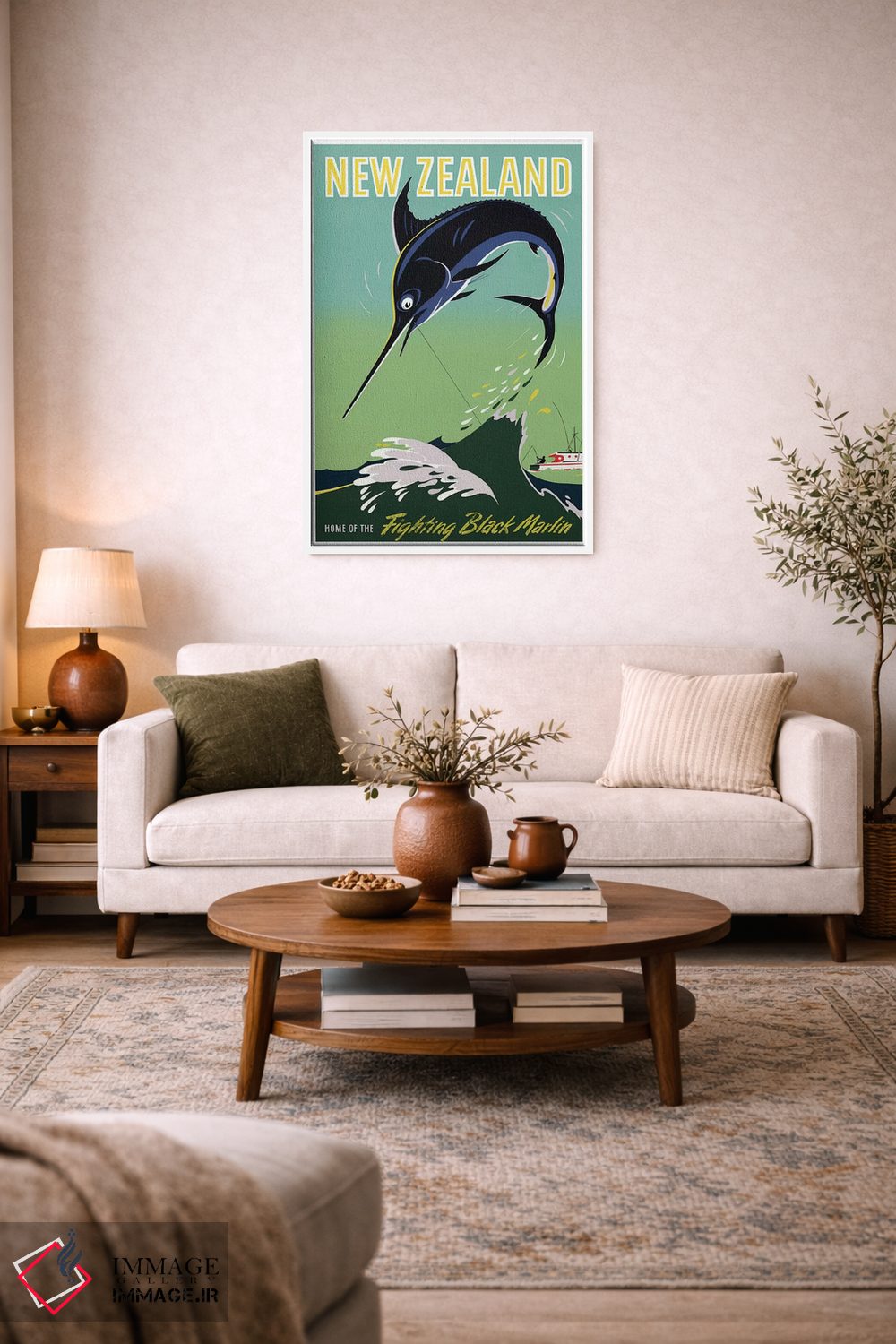 تابلو دکوراتیو نیوزلند: خانه مارلین سیاه جنگجو - D2W