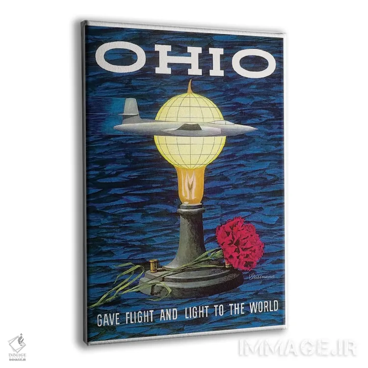 تابلو دکوراتیو اوهایو: هدیه دهنده پرواز و روشنایی به جهان - نمای پرسپکتیو محصول
