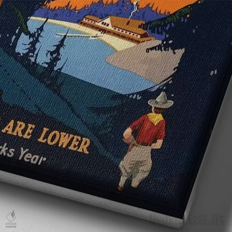 تابلو دکوراتیو 1934,شمال غرب آرام و رشته کوه راکی آمریکا و کانادا: سال پارک های ملی ۱۹۳۴ - نمای نزدیک بافت بوم