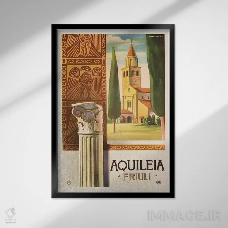 تابلو دکوراتیو Friuli,آکوئیلیا، فریولی - نمای قابدار مشکی