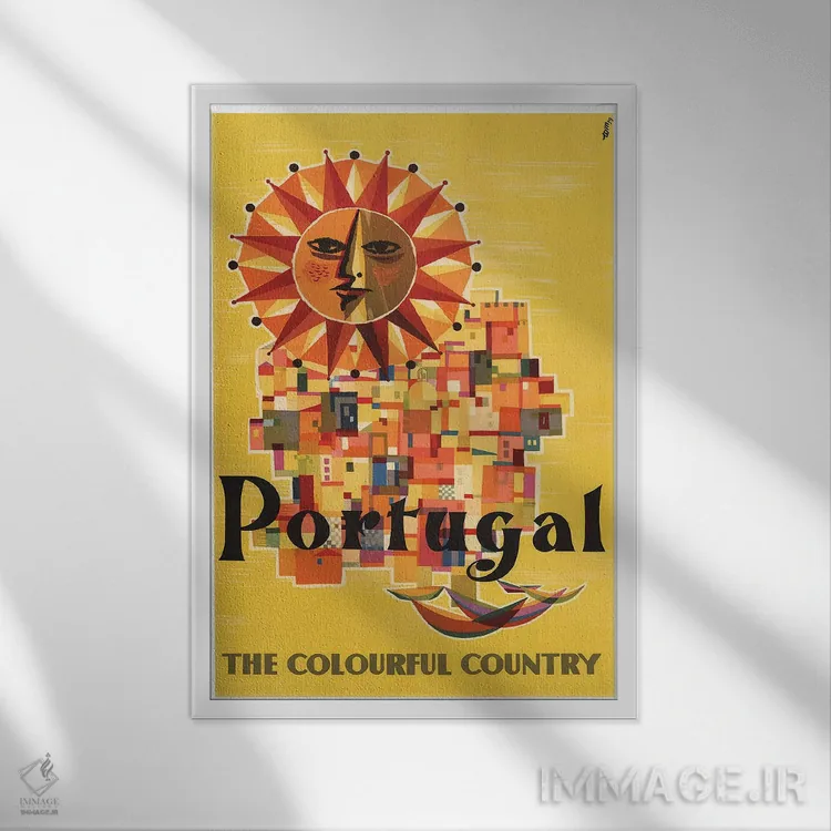 تابلو دکوراتیو پرتغال: کشور رنگارنگ - نمای قابدار سفید