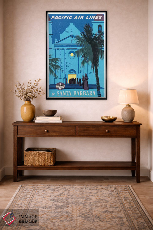 تابلو دکوراتیو هواپیمایی پاسیفیک به سانتا باربارا - D2B
