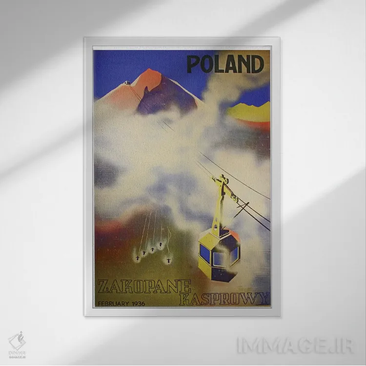 تابلو دکوراتیو Zakopane Kasprowy,لهستان، زاکوپانه کاسپروی - نمای قابدار سفید