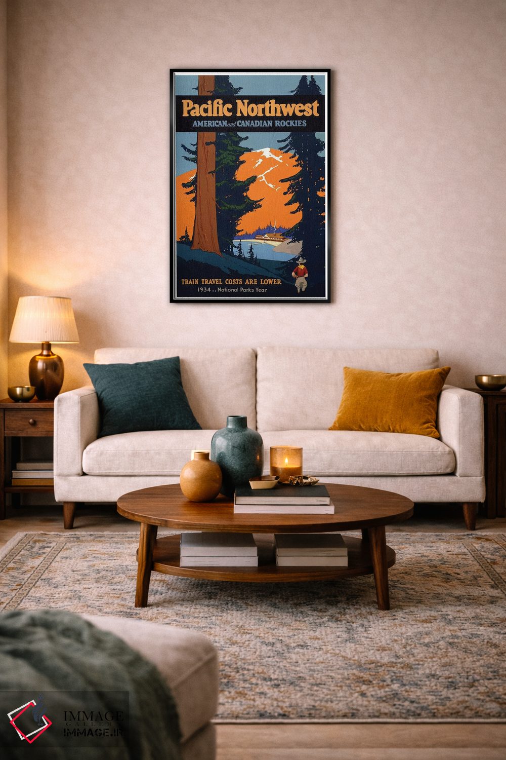 تابلو دکوراتیو 1934,شمال غرب آرام و رشته کوه راکی آمریکا و کانادا: سال پارک های ملی ۱۹۳۴ - D5B