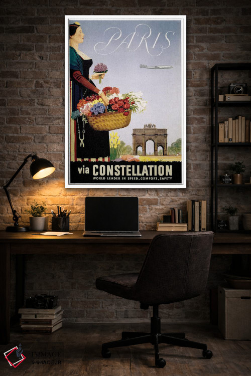 تابلو دکوراتیو پاریس از طریق هواپیمای کانستلیشن - D3W