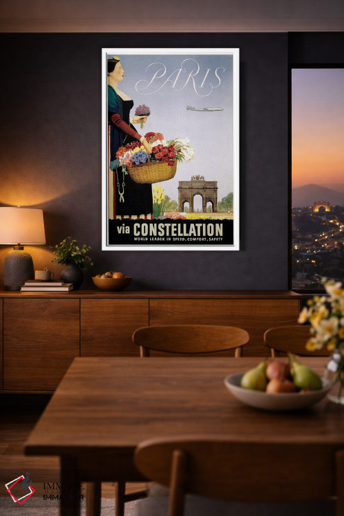تابلو دکوراتیو پاریس از طریق هواپیمای کانستلیشن - D2W