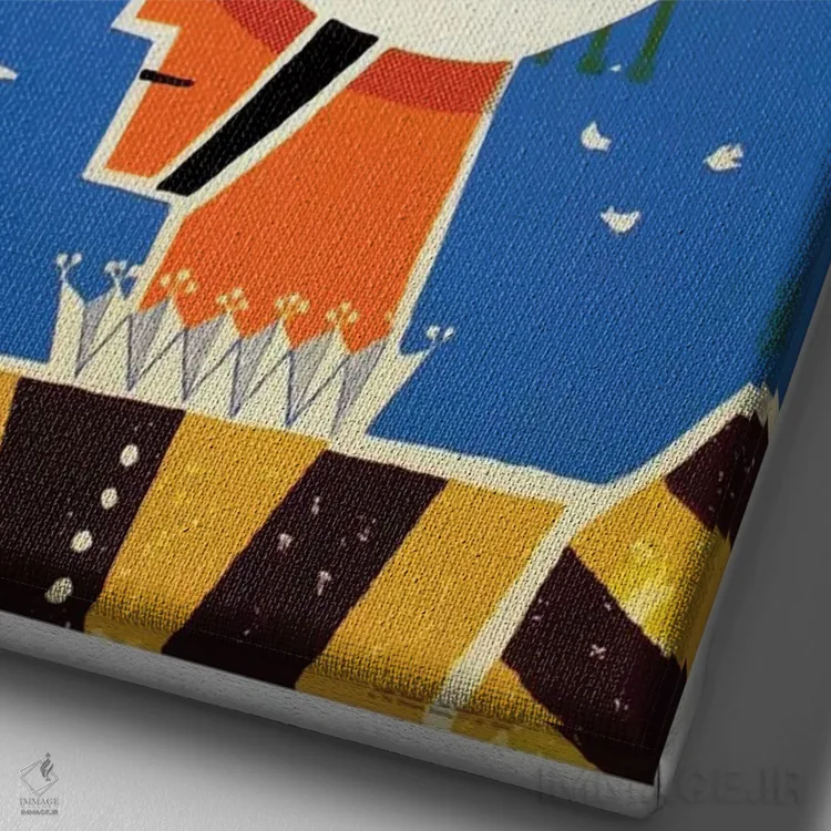 تابلو دکوراتیو رم - نمای نزدیک بافت بوم