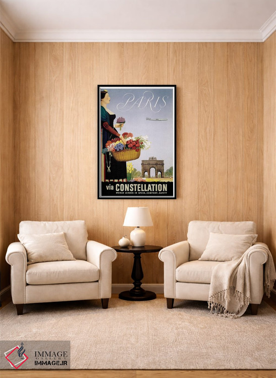 تابلو دکوراتیو پاریس از طریق هواپیمای کانستلیشن - D5B