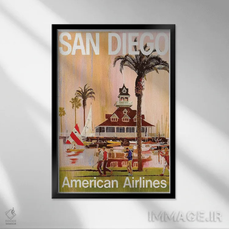 تابلو دکوراتیو سن دیگو - نمای قابدار مشکی