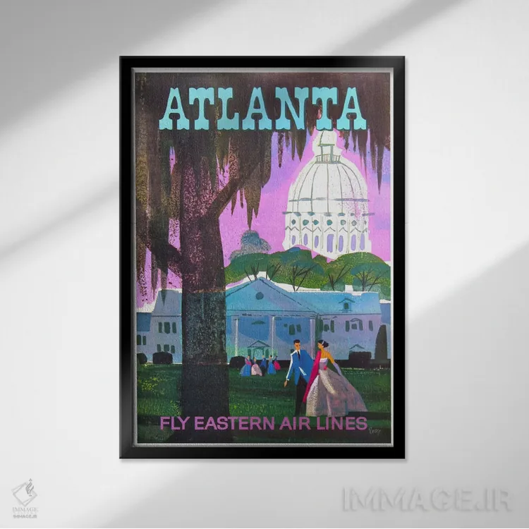 تابلو دکوراتیو آتلانتا - نمای قابدار مشکی