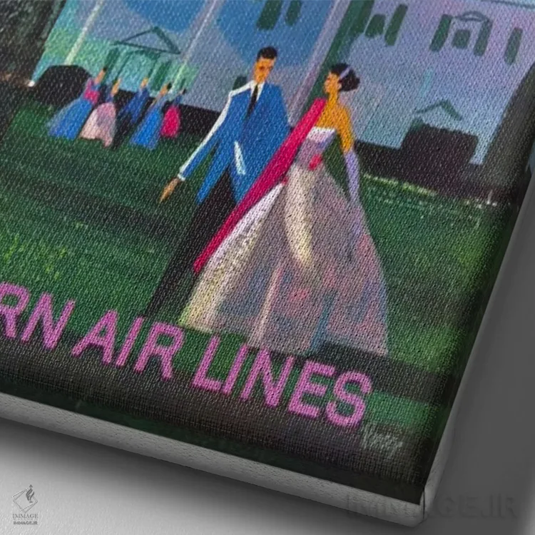 تابلو دکوراتیو آتلانتا - نمای نزدیک بافت بوم