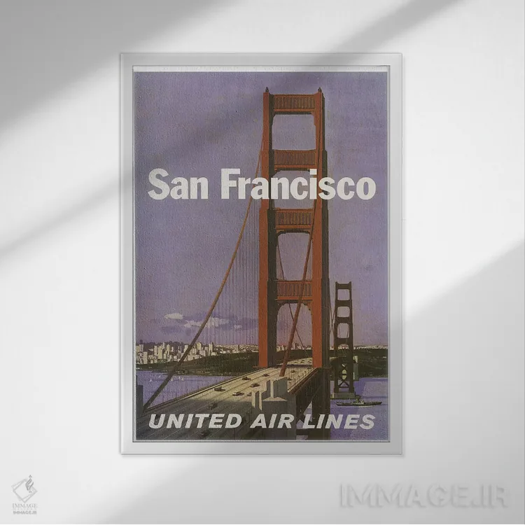 تابلو دکوراتیو سان فرانسیسکو - نمای قابدار سفید