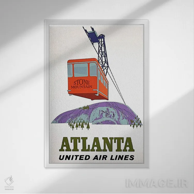 تابلو دکوراتیو Stone Mountain,آتلانتا، استون مانتین - نمای قابدار سفید