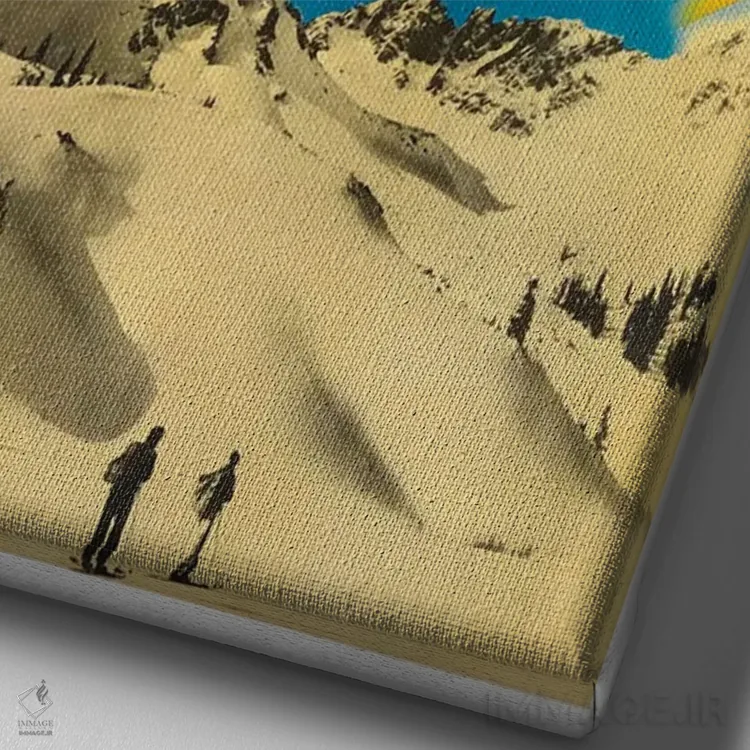تابلو دکوراتیو اسکی در اسپن - نمای نزدیک بافت بوم