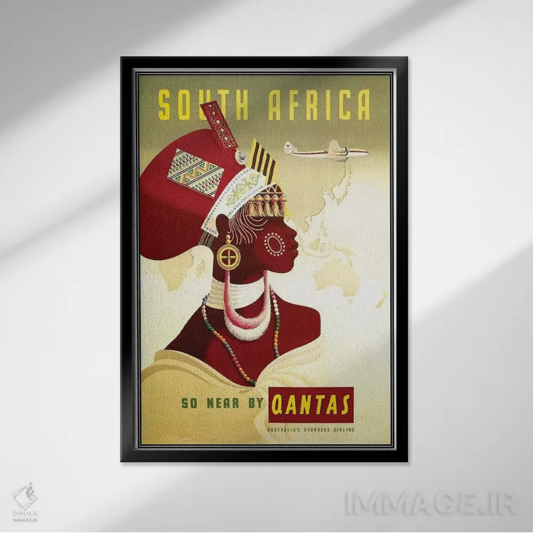 تابلو دکوراتیو آفریقای جنوبی - نمای قابدار مشکی