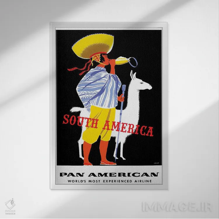 تابلو دکوراتیو آمریکای جنوبی - نمای قابدار سفید