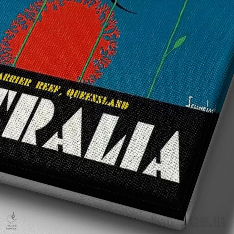 تابلو دکوراتیو استرالیا دو - نمای نزدیک بافت بوم