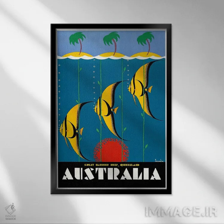 تابلو دکوراتیو استرالیا دو - نمای قابدار مشکی