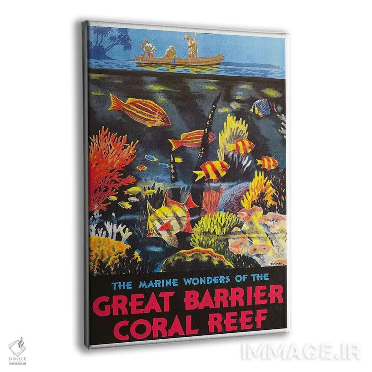 تابلو دکوراتیو شگفتی های دریایی دیواره بزرگ مرجانی - نمای پرسپکتیو محصول