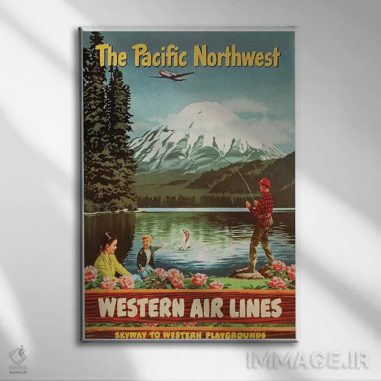 تابلو دکوراتیو شمال غربی اقیانوس آرام - نمای روبهرو روی دیوار