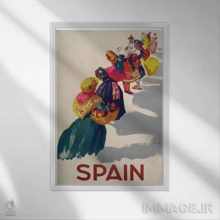 تابلو دکوراتیو اسپانیا دو - نمای قابدار سفید