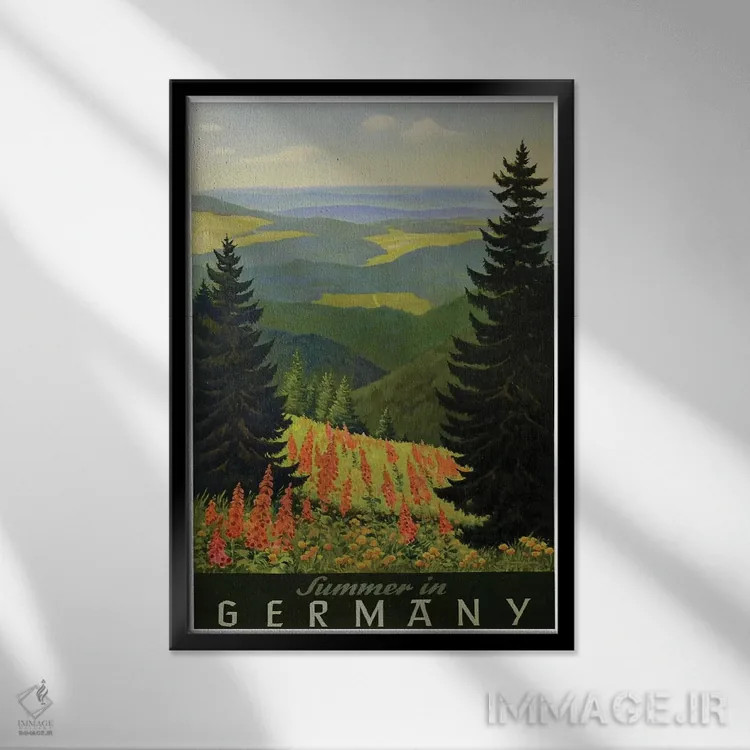 تابلو دکوراتیو تابستان در آلمان - نمای قابدار مشکی