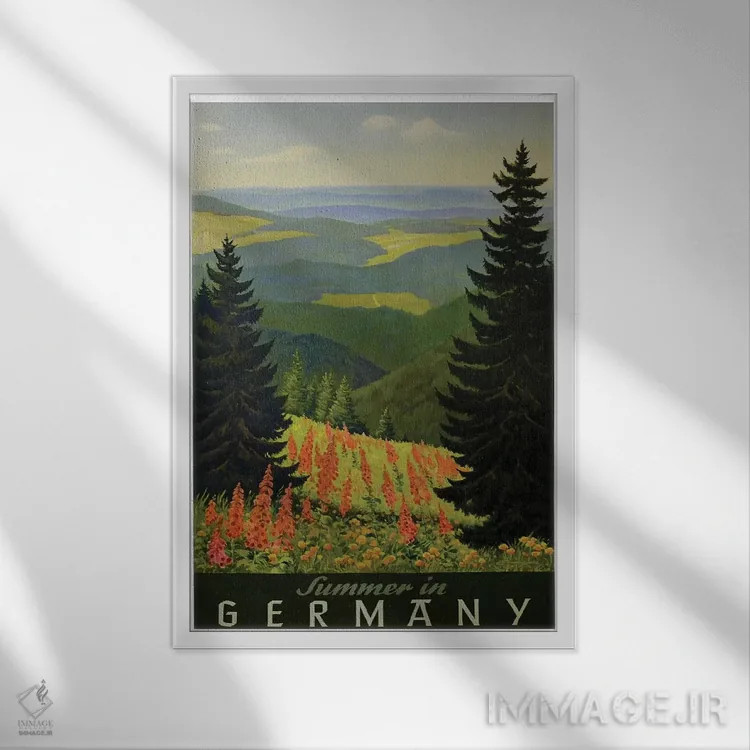 تابلو دکوراتیو تابستان در آلمان - نمای قابدار سفید